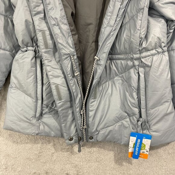 NEW Columbia Womens L Omni-Shield Insulated Puffer Jacket With Hood Gray - Picture 8 of 12